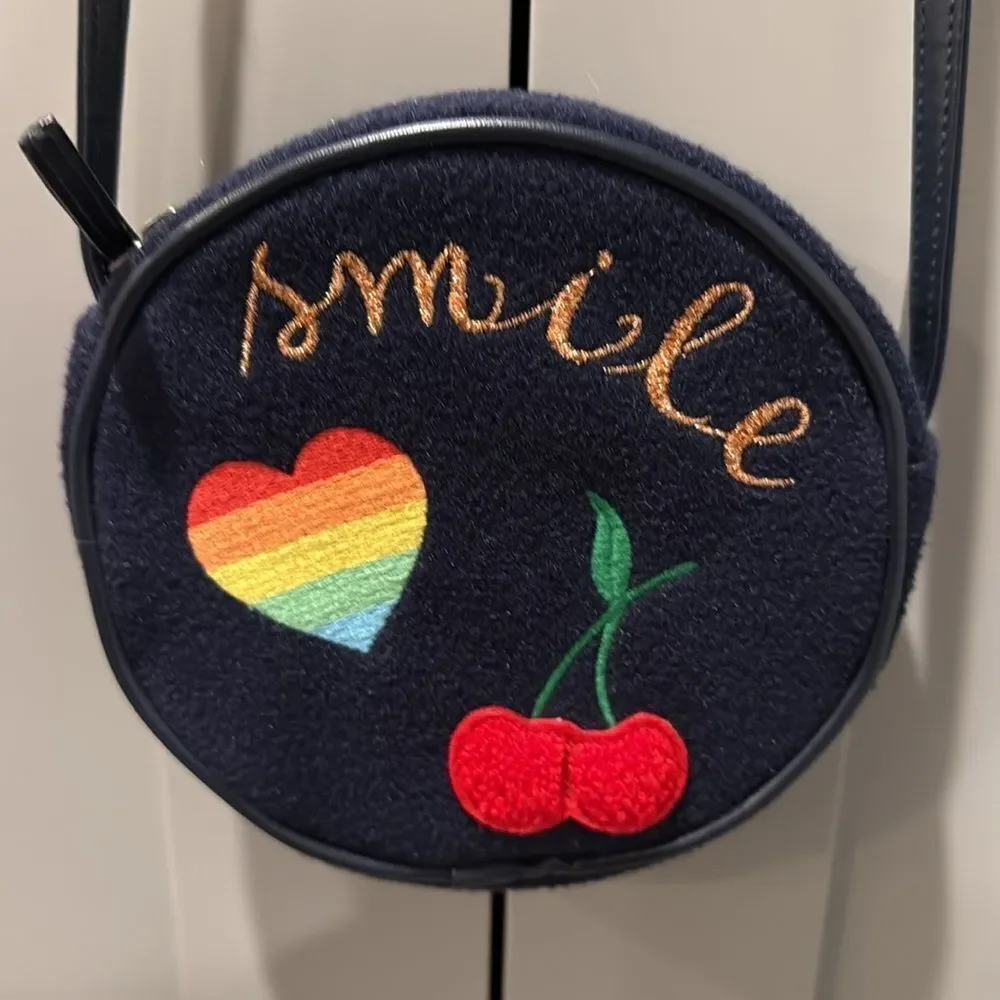 Gymboree Navy Blue Kids Bag with Rainbow and Cherry Design